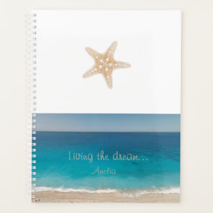 Beach Starfish Living the Dream Custom Name Planner