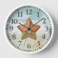 Beach Starfish Nautical Clock