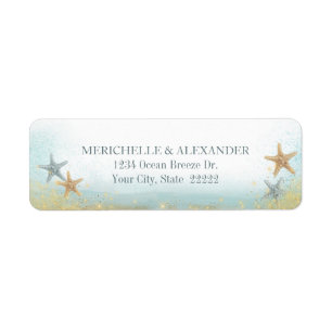 Beach Starfish Ocean Sand Nautical Return Address Label