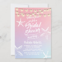 Beach Starfish Pastel Holographic Bridal Shower