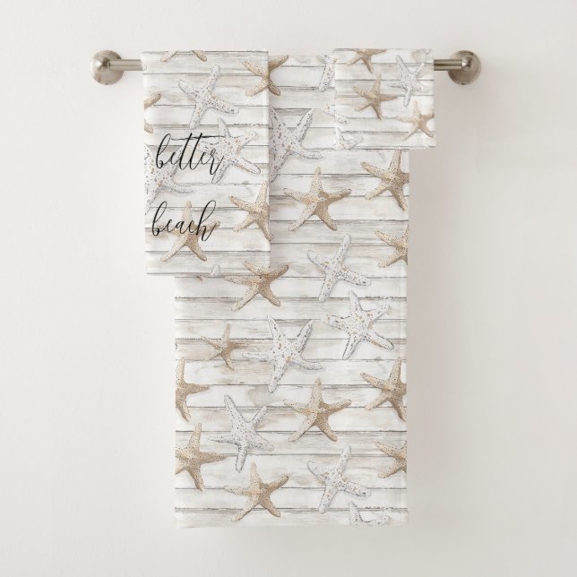Beach Starfish personalised better at the beach Bath Towel Set (Insitu)