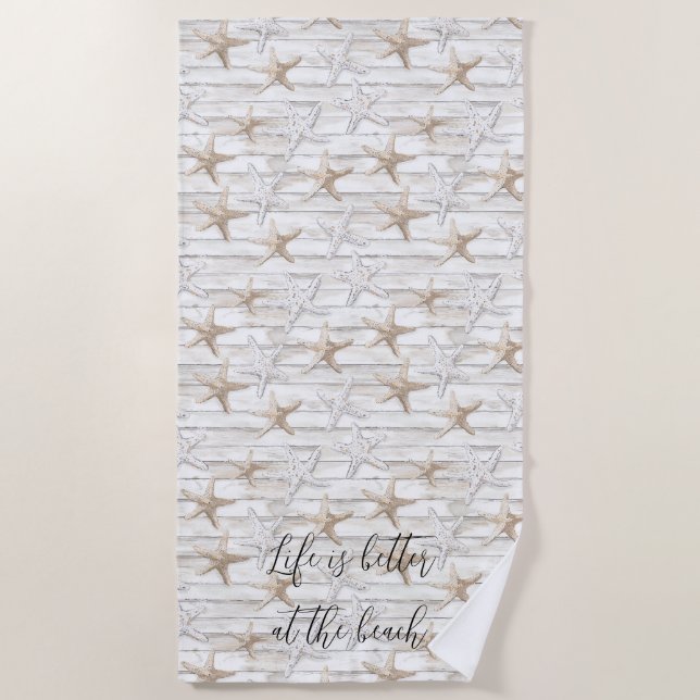 Beach Starfish personalised better at the beach Beach Towel (Front)