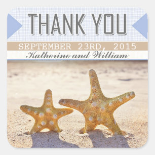 beach starfish pretty thank you stickers