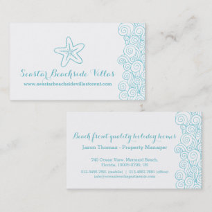 Beach starfish property letting business cards
