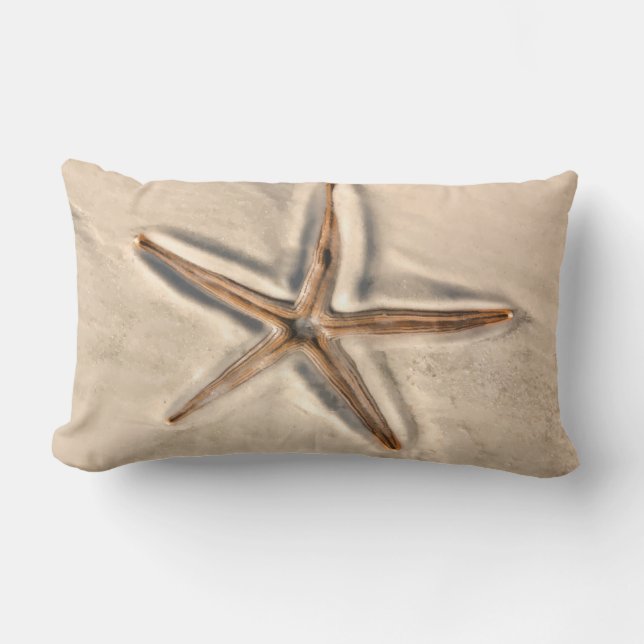 Beach Starfish Throw Pillow (Front)