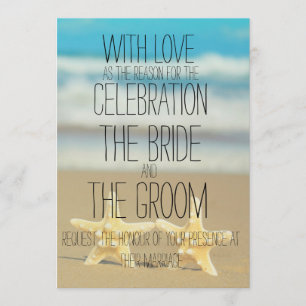 beach starfish wedding invitation