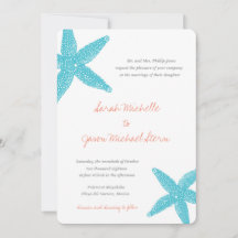 Beach Starfish Wedding Invitation