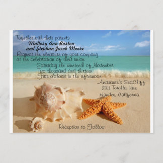 Beach Starfish Wedding Invitiation Customise!! Invitation
