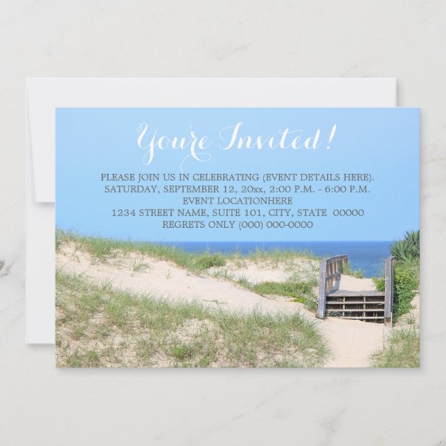 Beach Steps Invitations (Front)