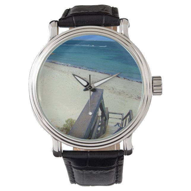 Beach Steps To Golden Sands, Mens Watch (Front)