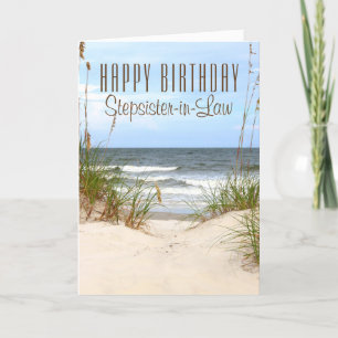 Beach Stepsister-in-Law Birthday Card