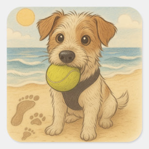 Beach Sticker Peggy the Jack Russell 
