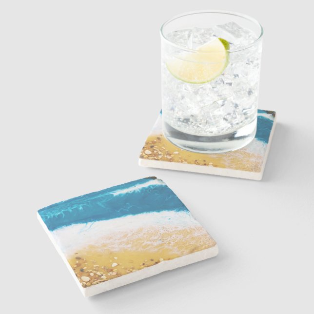 Beach  stone coaster (Side)