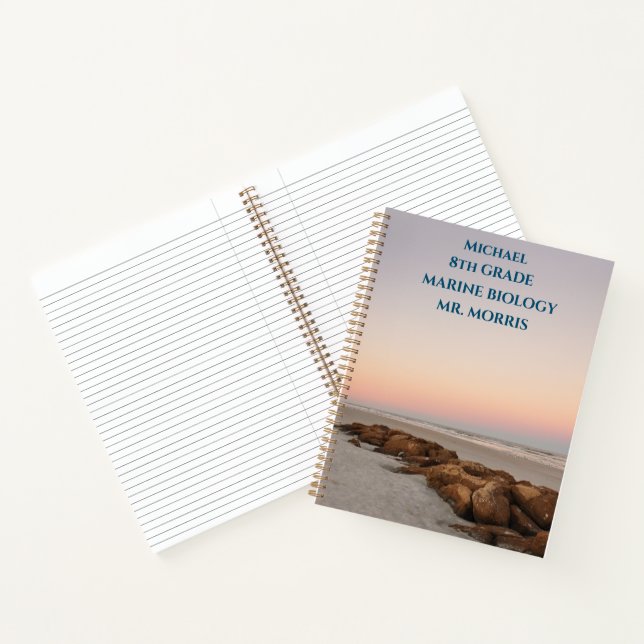Beach Stones at Sunset School Classroom Notebook (Inside)