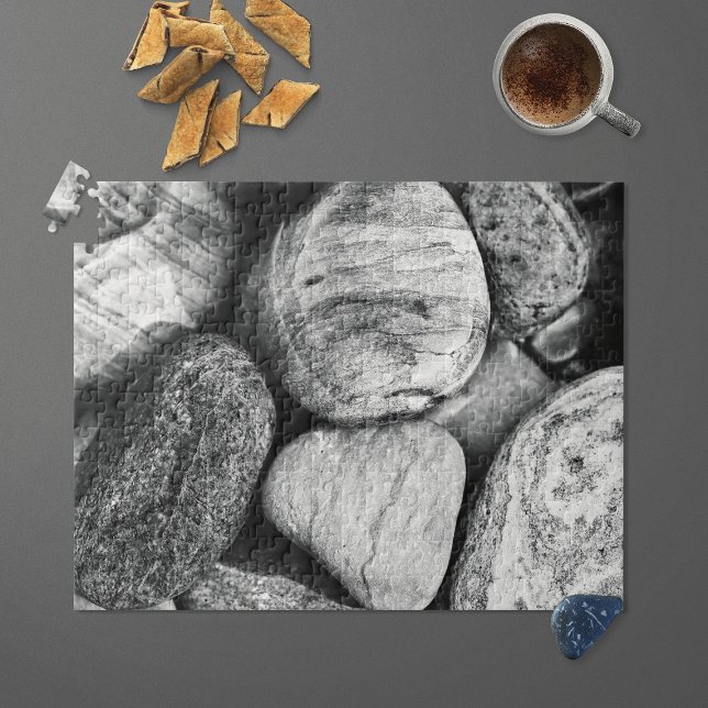 Beach Stones in Black and White Jigsaw Puzzle (Creator Uploaded)