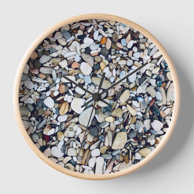 Beach Stones Pebbles Clock (Front)