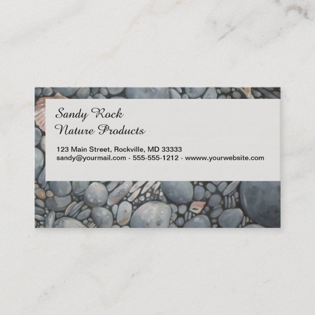 Beach Stones Shells Pebbles Rocks Painting Art Business Card (Front)
