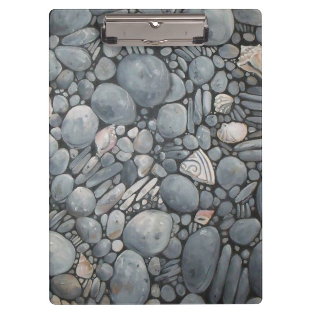 Beach Stones Shells Pebbles Rocks Painting Art Clipboard (Front)