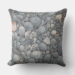 Beach Stones Shells Pebbles Rocks Painting Art Cushion