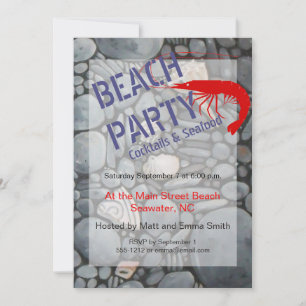 Beach Stones Shells Pebbles Rocks Painting Art Invitation