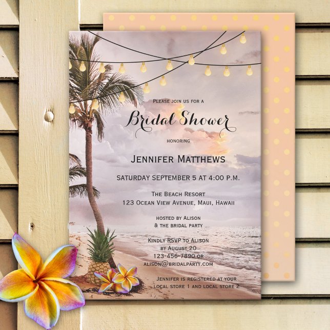 Beach String Lights Bridal Shower Invitation (Creator Uploaded)