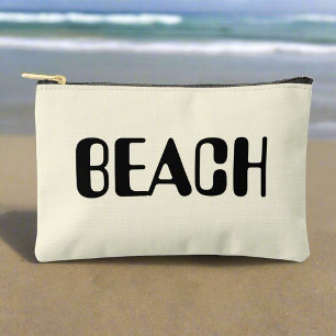 Beach Stuff Accessories Neutral Black Script Accessory Pouch