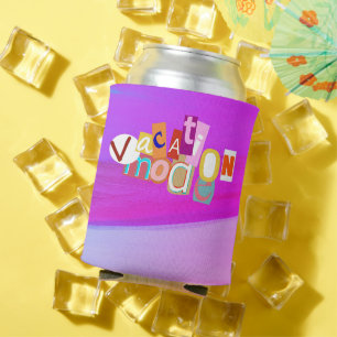 Beach Style Retro Vacay Mode  Can Cooler