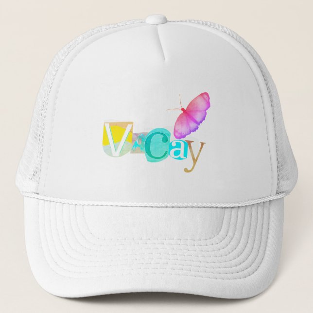 Beach Style Retro Vacay Mode  Trucker Hat (Front)