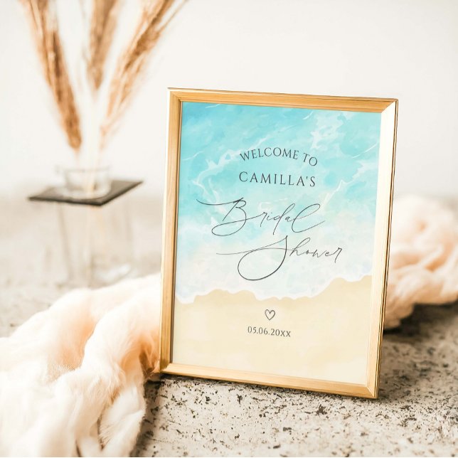 Beach Summer Bridal Shower Welcome Poster (Creator Uploaded)