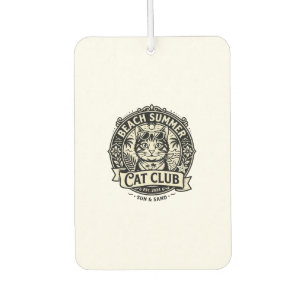 Beach Summer Cat Funny Cat Graphic - Beach Summer Car Air Freshener