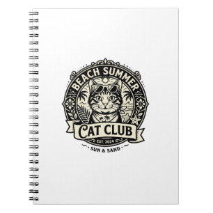 Beach Summer Cat Funny Cat Graphic - Beach Summer Notebook