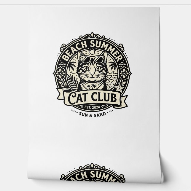 Beach Summer Cat Funny Cat Graphic - Beach Summer  Wallpaper (Unrolling)