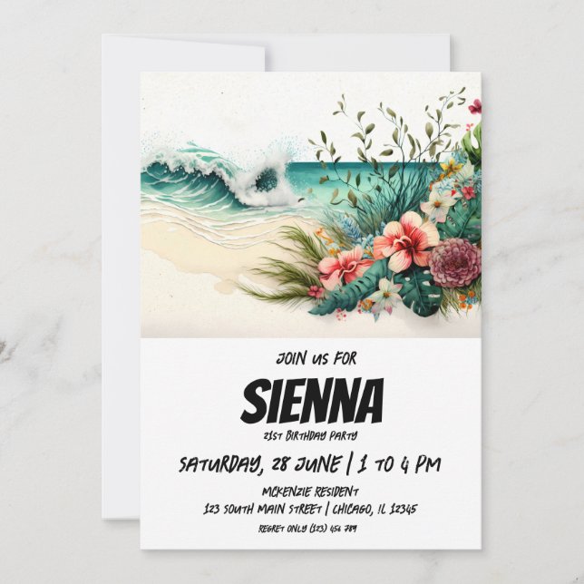 Beach Summer Party Invitation (Front)