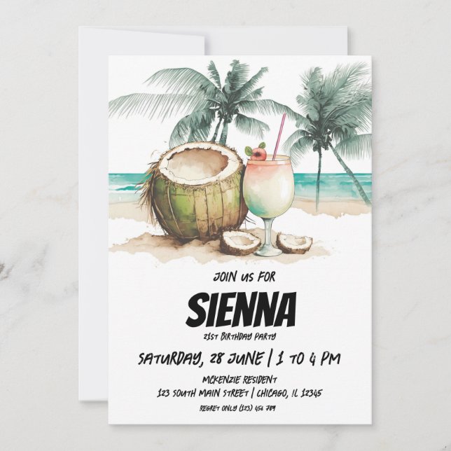 Beach Summer Party Invitation (Front)