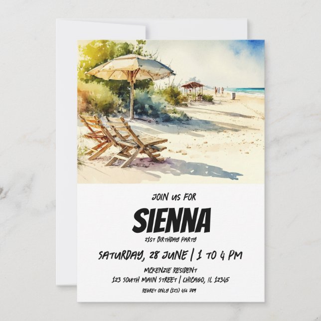 Beach Summer Party Invitation (Front)