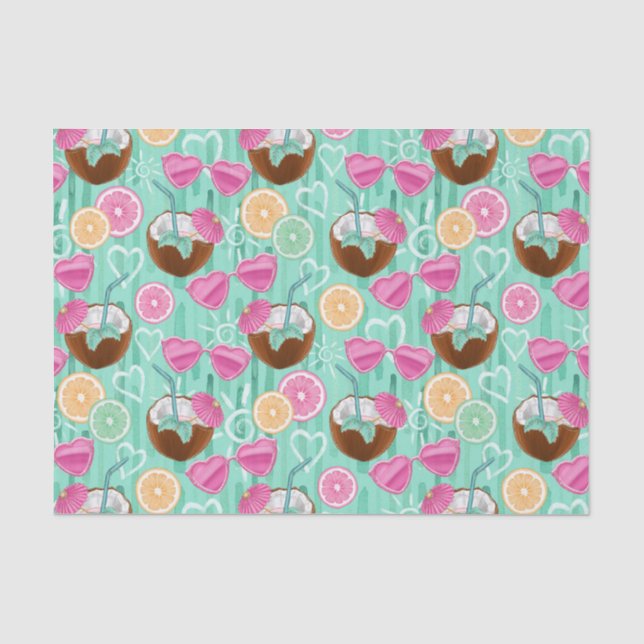 Beach Summer Pattern  Tissue Paper (Front)