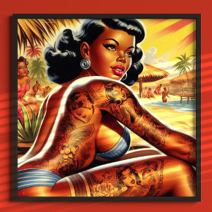 Beach Summer Pin-up Poster