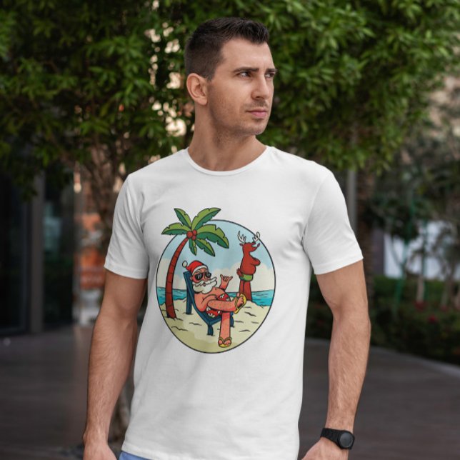 Beach Summer Santa Claus  T-Shirt (Creator Uploaded)