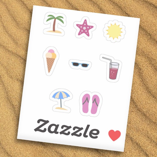 Beach Summer Stickers Set (Beach Summer Stickers Set)