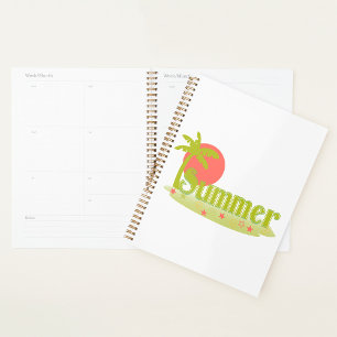 Beach Summer Sun And Tree Spiral Planner
