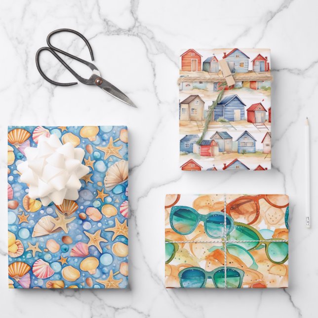 Beach Summer wrapping paper (Front)