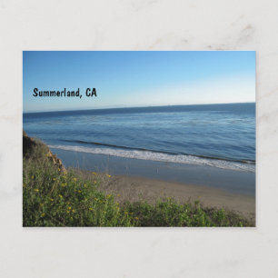 Beach, Summerland, California Postcard