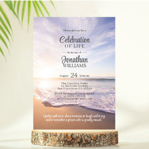 Beach Sun Ocean Celebration of Life   PHOTO Invitation