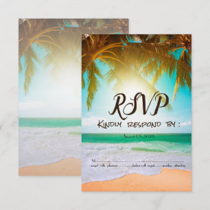 Beach,Sun,Palm RSVP Invitation