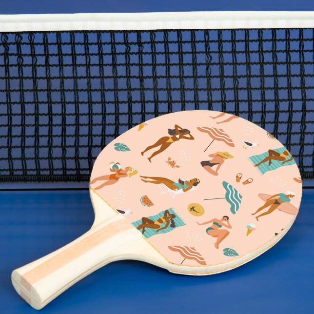 Beach Sunbathers Pattern Ping Pong Paddle (Insitu)