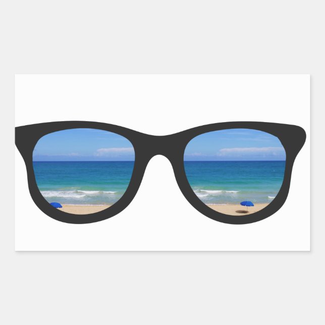 Beach Sunglasses Rectangular Sticker (Front)