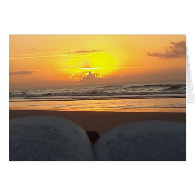 Beach Sunrise Blessing Card, Songs Of The Sunrise (Front Horizontal)