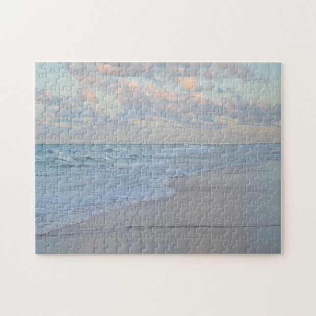 Beach Sunrise Calm Water Artistic Art Hard 11 x 14 Jigsaw Puzzle (Horizontal)