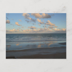 Beach Sunrise Clouds Reflect On Calm Water Postcard