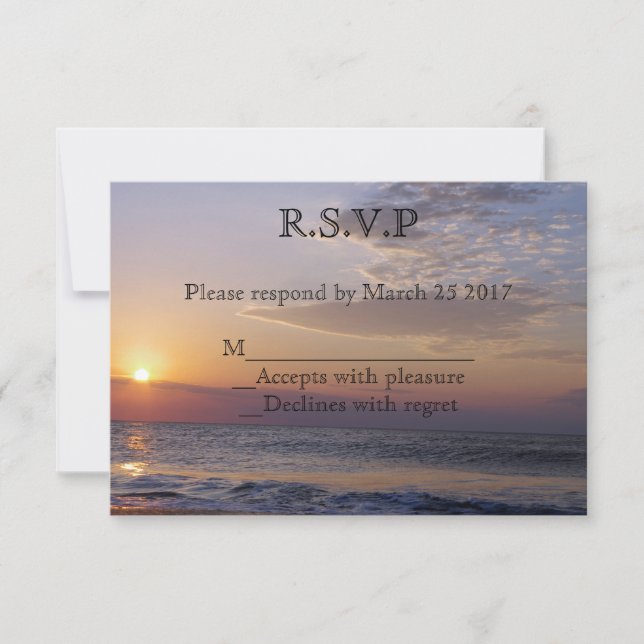 Beach Sunrise RSVP Card (Front)